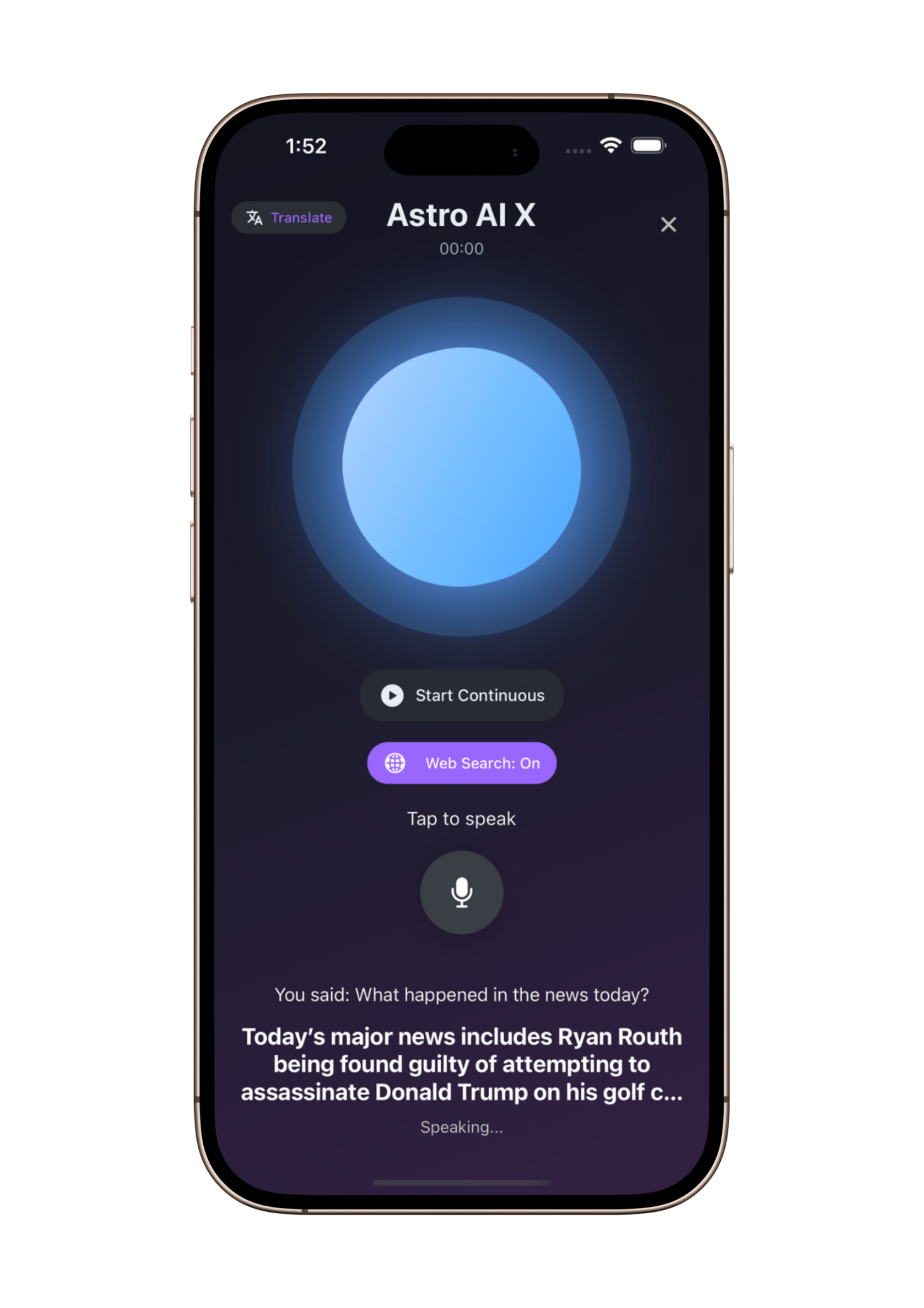Astro AI Android app screen 2